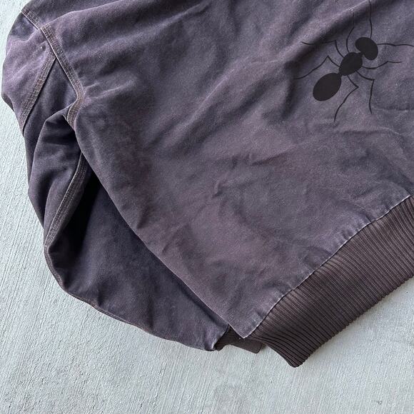 Vintage Y2K Carhartt J130 DKB brown hooded work wear jacket - Picture 7 of 9